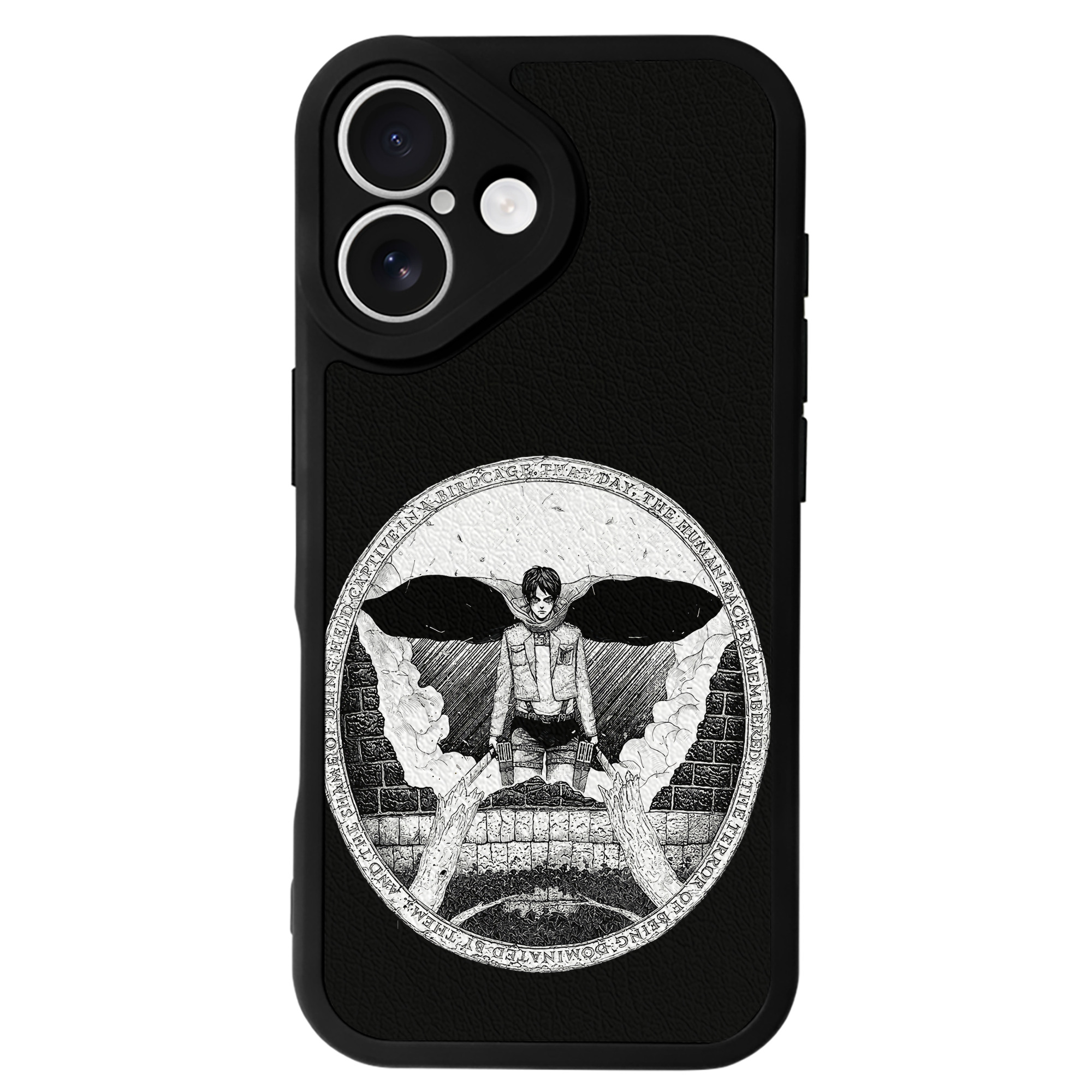 （画像用） 進撃の巨人 エレン･イェーガー Attack on Titan Eren Jäger 【iPhone 16シリーズ対応】シリコンスマホケース（レザー調） 材質：シリコン